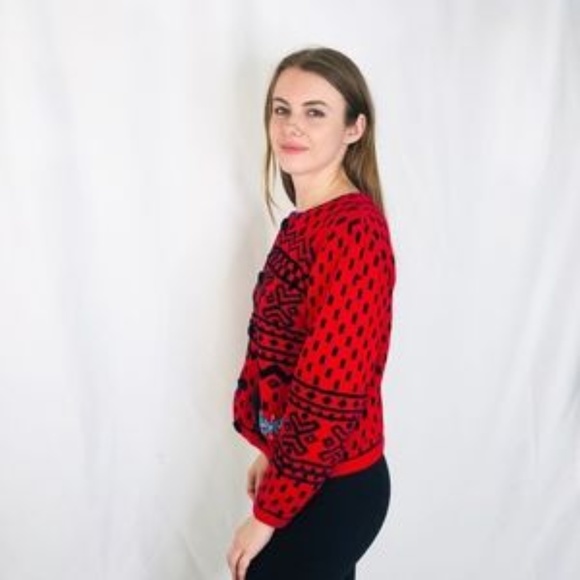 Vintage Berek Scottie Dogs Knit Sweater Beaded - Picture 3 of 6